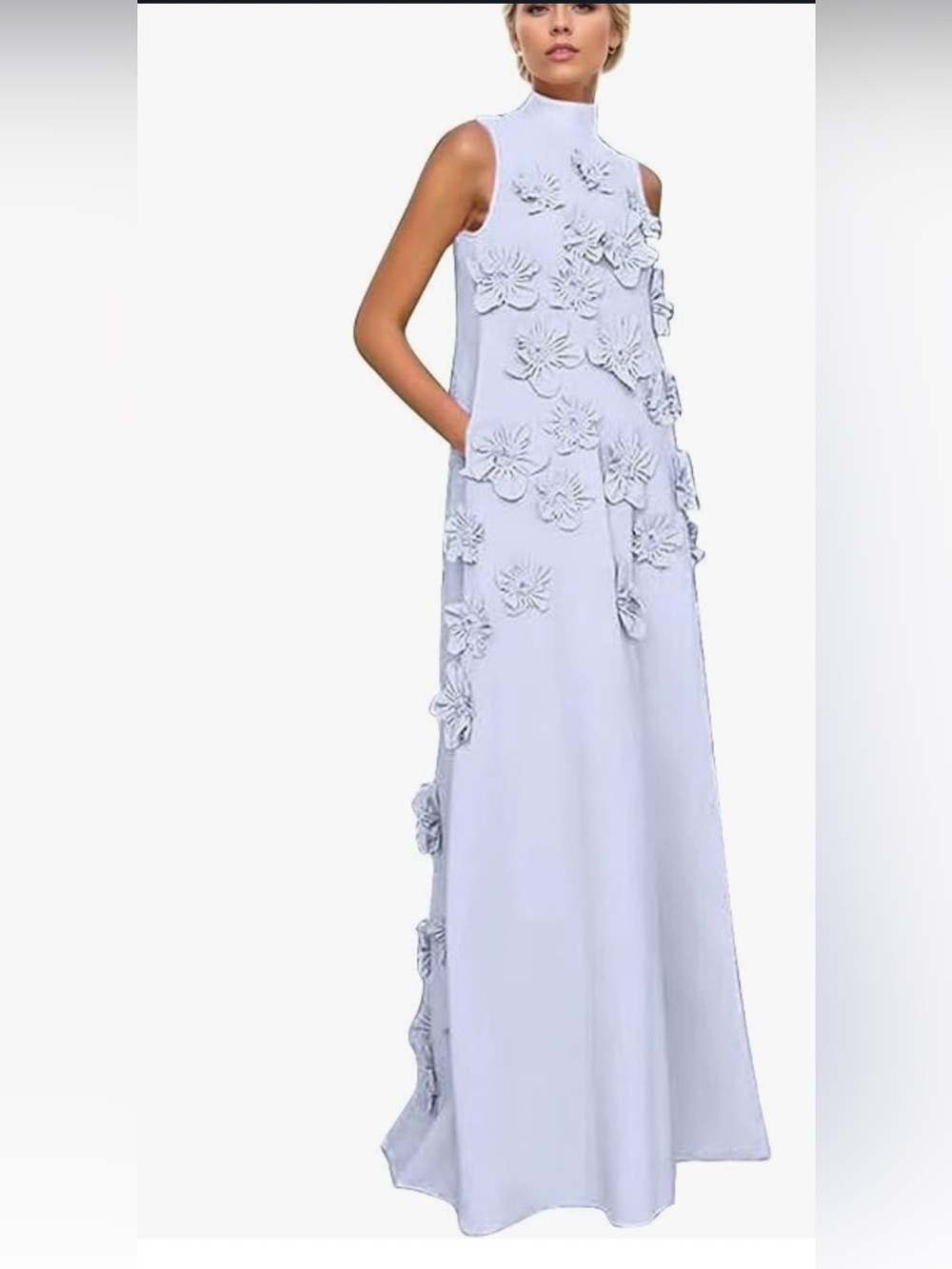 Floral Appliqué wedding guest, bridesmaid, prom Dress in Lilac